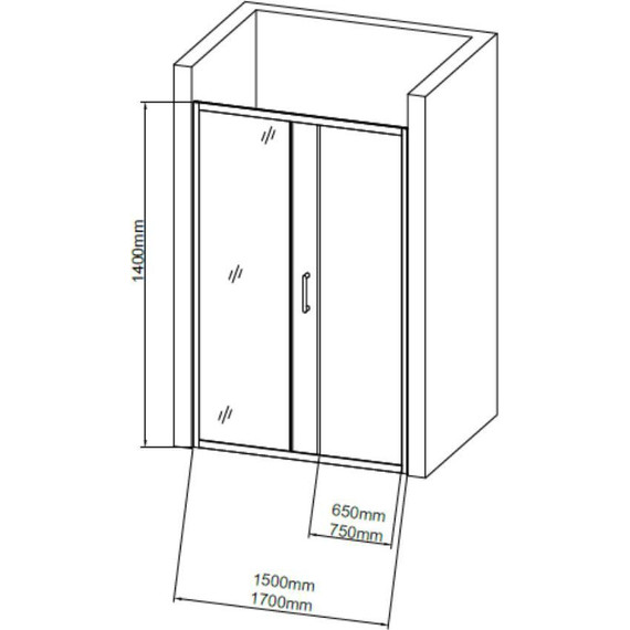 Шторка для ванны Grossman 1700х1400 мм GR-170/2, хром/прозрачное - фото 3