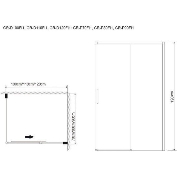Душевая дверь Grossman Fly 110 см GR-D110Fl1, хром/прозрачное - фото 4