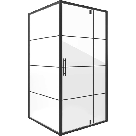 Душевое ограждение Niagara Nova 90x90 см NG-0290-08 BLACK, черный/прозрачное - фото 2
