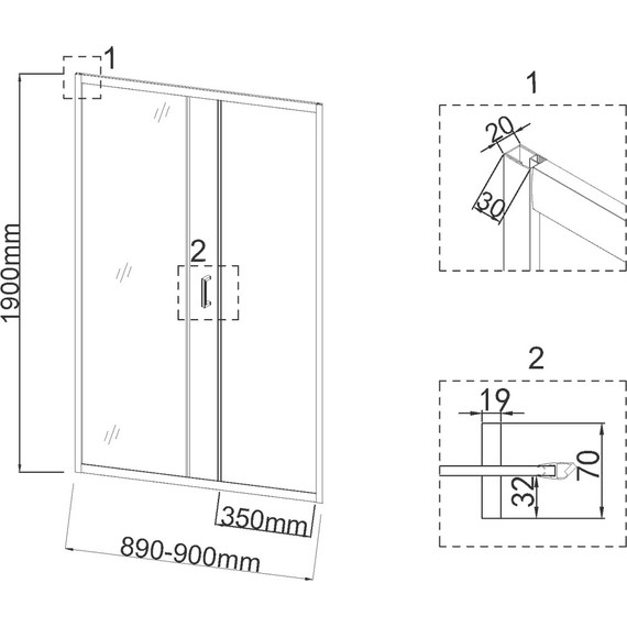 Душевая дверь Niagara Nova 90 см NG-42-9AG, золото/прозрачное - фото 4