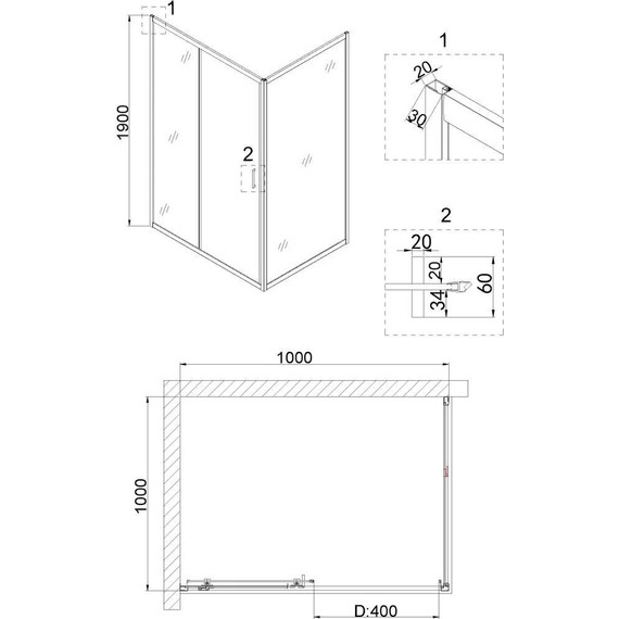 Душевое ограждение Niagara Nova 100x100 см NG-62-10A-NG-A100, хром/прозрачное - фото 5