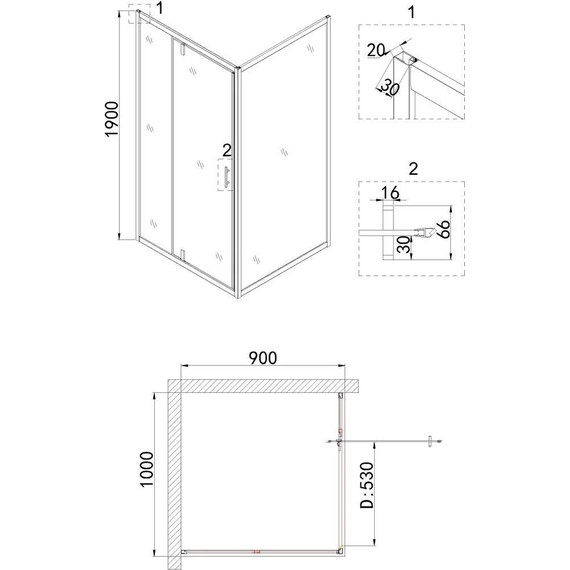 Душевое ограждение Niagara Nova 100x90 см NG-63-10A-NG-A90, хром/прозрачное - фото 5