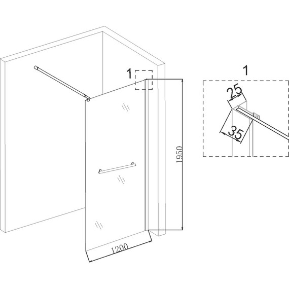 Душевая перегородка Niagara Nova 120 см NG-661-12 с кронштейном, хром/прозрачное - фото 5