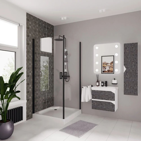 Душевое ограждение Niagara Nova 100x100 см NG-6804-08 BLACK, черный/прозрачное - фото 