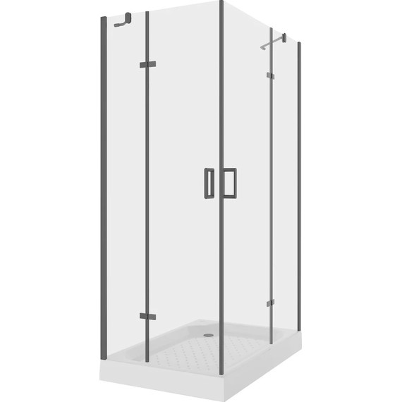 Душевое ограждение Niagara Nova 120x80 см NG-6817-08 BLACK, черный/прозрачное - фото 2