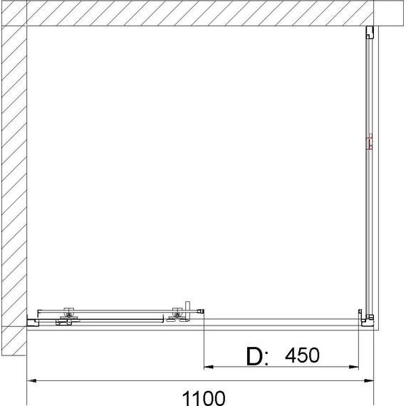 Душевая дверь Niagara Nova 110 см NG-82-11AB, черный/прозрачное - фото 3