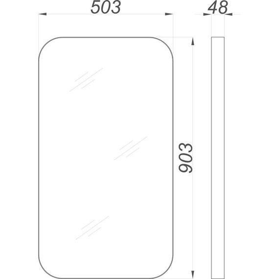 Зеркало Aqwella 50 см RM0205W, белый - фото 2