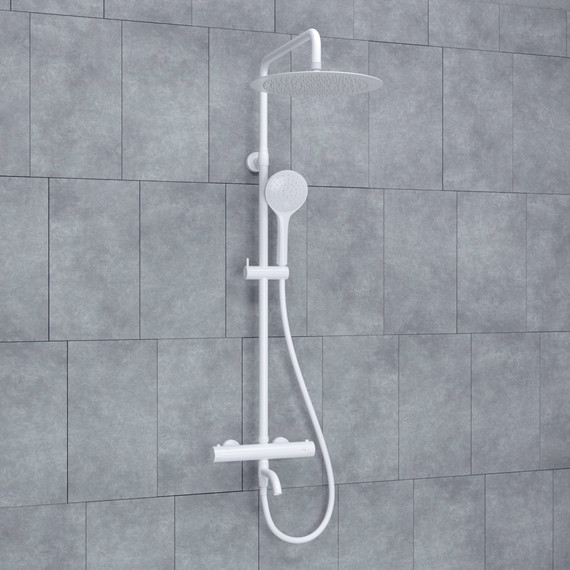 Душевая стойка с термостатом WasserKraft A188.161.155.WM Thermo, белый - фото 2