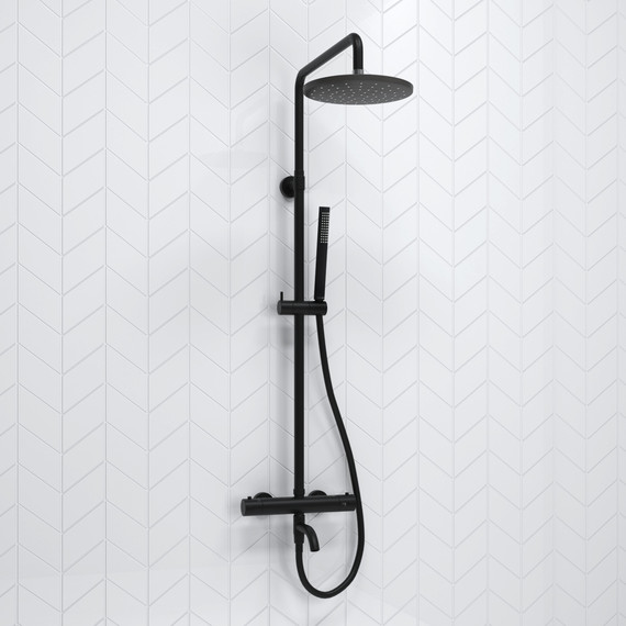 Душевая стойка с термостатом WasserKraft A288.077.217.BM Thermo, черный - фото 2