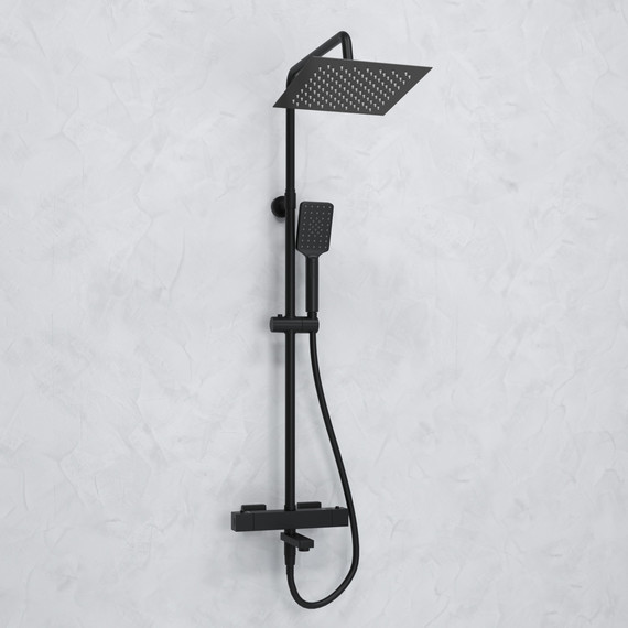 Душевая стойка с термостатом WasserKraft A299.255.130.BM Thermo, черный - фото 2