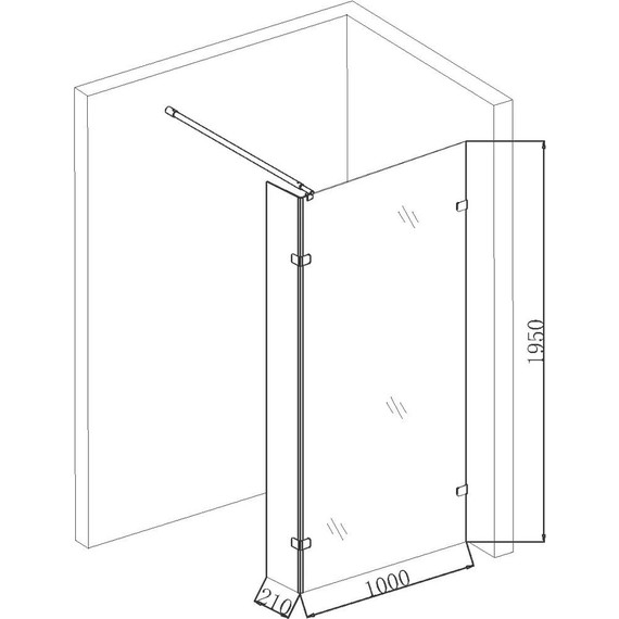Душевая перегородка Niagara Nova 100 см NG-642-10GOLD с кронштейном, золото/прозрачное - фото 5