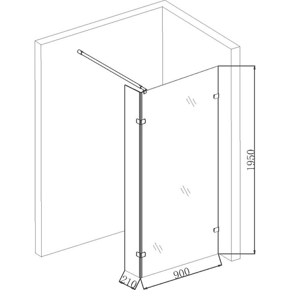 Душевая перегородка Niagara Nova 90 см NG-642-90GOLD с кронштейном, золото/прозрачное - фото 5