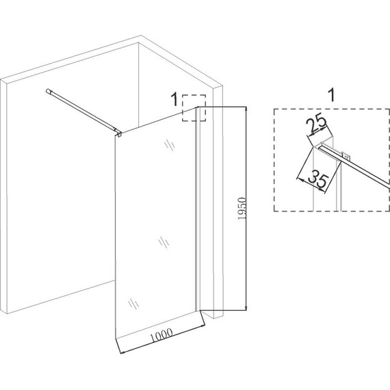 Душевая перегородка Niagara Nova 100 см NG-643-10GOLD с кронштейном, золото/прозрачное - фото, картинка 4 Душевая перегородка Niagara Nova 100 см NG-643-10GOLD с кронштейном, золото/прозрачное - фото 4