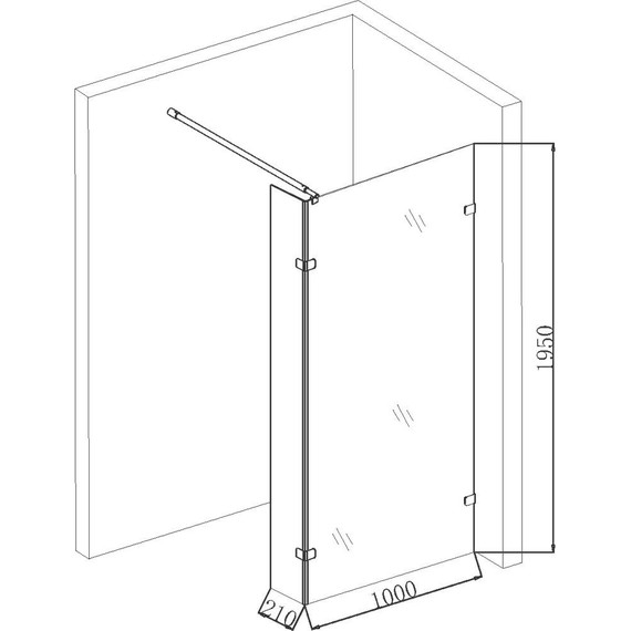 Душевая перегородка Niagara Nova 100 см NG-662-10 с кронштейном, хром/прозрачное - фото 5