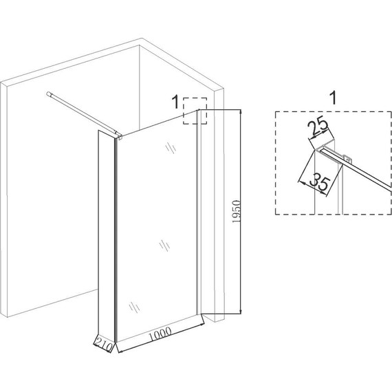 Душевая перегородка Niagara Nova 100 см NG-664-10 с кронштейном, хром/прозрачное - фото 4