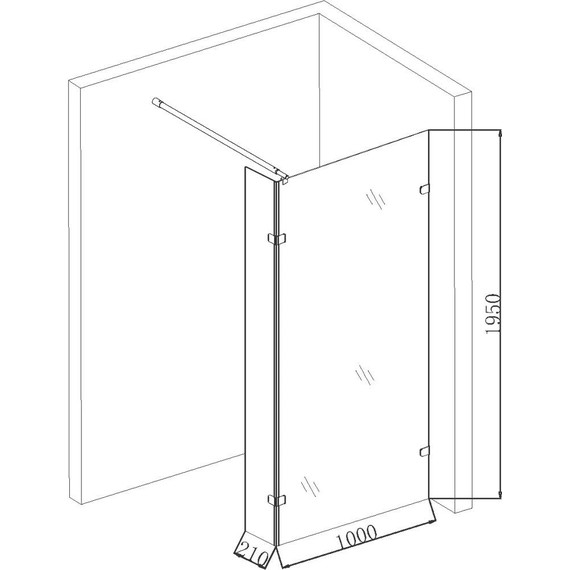Душевая перегородка Niagara Nova 100 см NG-682-10BLACK с кронштейном, черный/прозрачное - фото 5