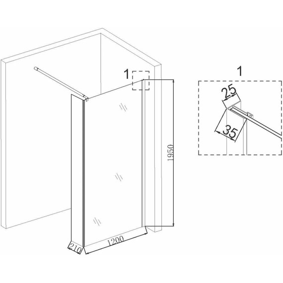 Душевая перегородка Niagara Nova 120 см NG-684-12BLACK с кронштейном, черный/прозрачное - фото 4
