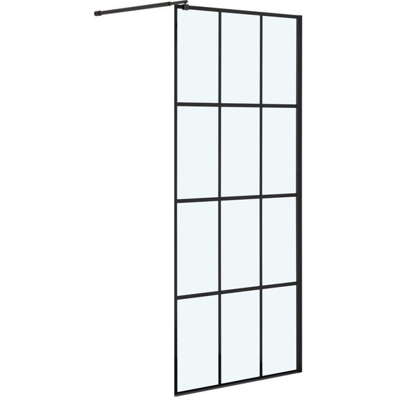 Душевая перегородка Niagara Nova 90 см NG-685-90BLACK с кронштейном, черный/прозрачное - фото 2