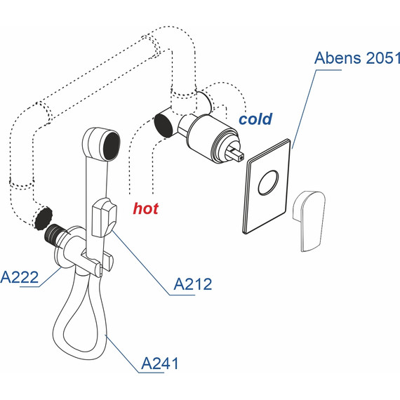 Набор для гигиенического душа WasserKraft Abens A02041, черный - фото 3