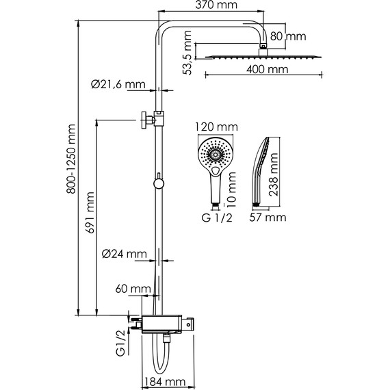 Душевая стойка с термостатом WasserKraft A113.119.101.CH Thermo - фото, картинка 3 Душевая стойка с термостатом WasserKraft A113.119.101.CH Thermo - фото 3