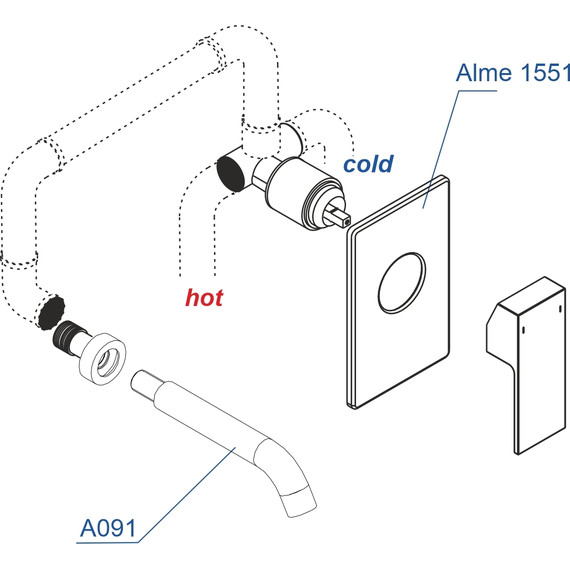 Смеситель для раковины настенный WasserKraft Alme A15513 - фото 3
