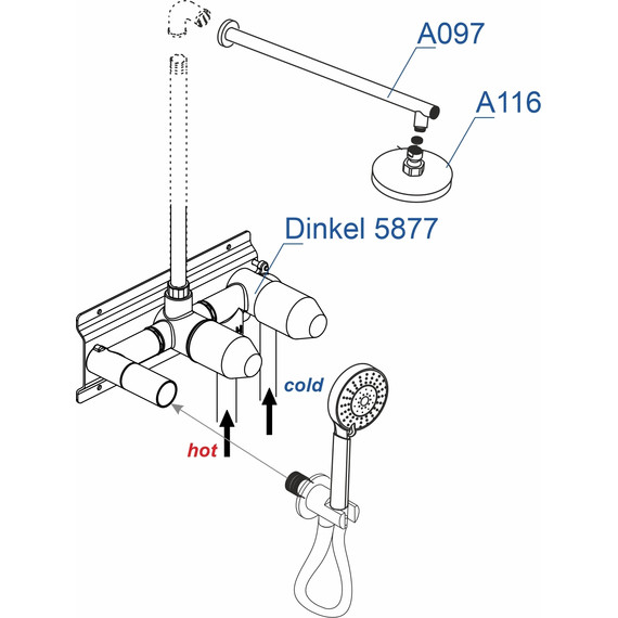 Душевая система для душа WasserKraft Dinkel A16116 - фото 3