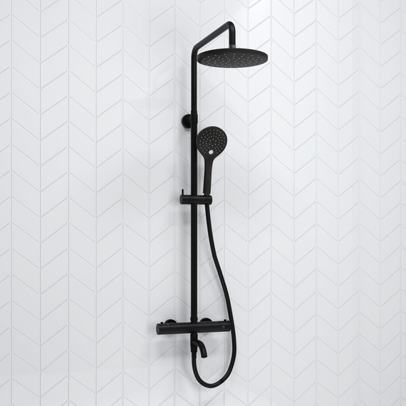 Душевая стойка с термостатом WasserKraft A288.077.078.BM Thermo, черный - фото 2