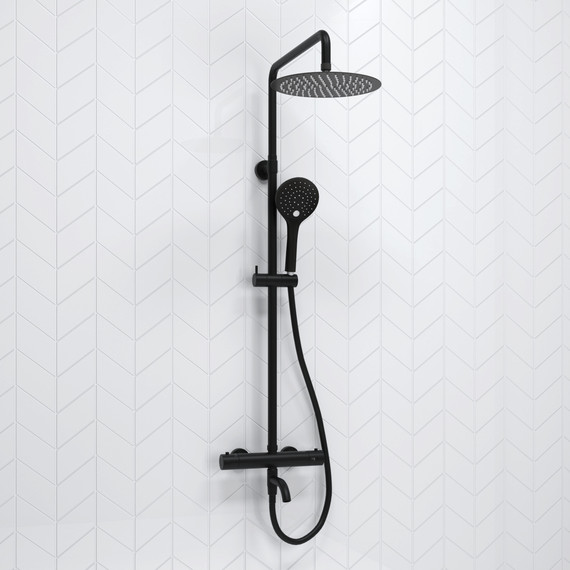 Душевая стойка с термостатом WasserKraft A288.258.078.BM Thermo, черный - фото 2