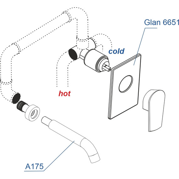 Смеситель для раковины настенный WasserKraft Glan A66553, черный глянец - фото 3