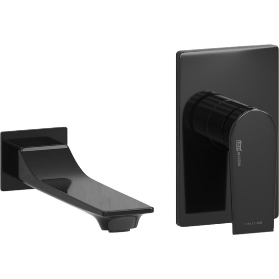 Смеситель для раковины настенный WasserKraft Glan A66553, черный глянец - фото 