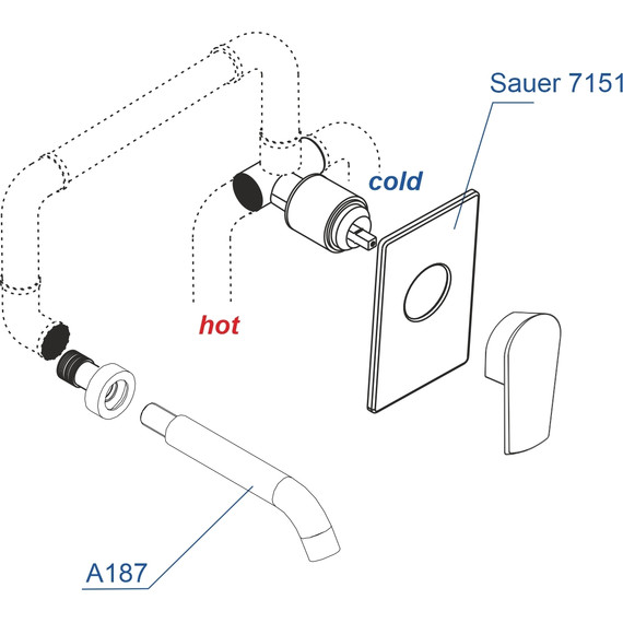 Смеситель для раковины настенный WasserKraft Sauer A71573, золото глянцевое - фото 3