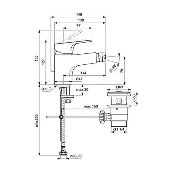 Смеситель для биде Ideal Standard Cerabase BC839AA - фото 2