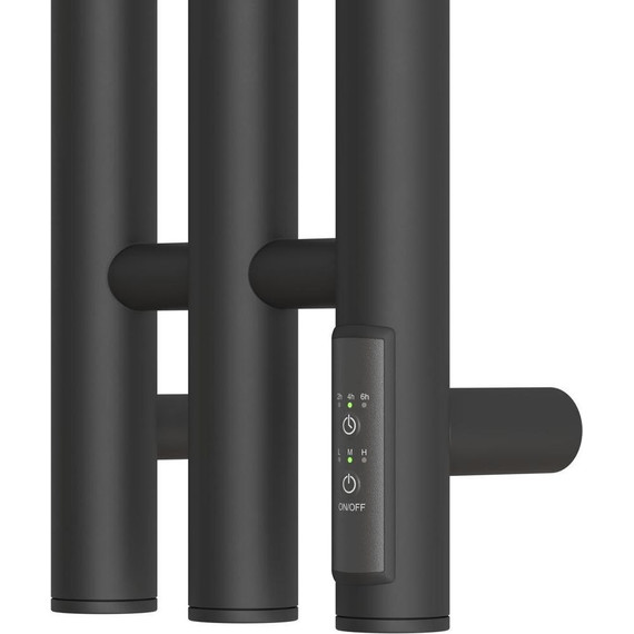 Полотенцесушитель электрический Point Деметра П3 120x1200 мм PN12822B (возможность скрытого подключения) R, чёрный - фото 3