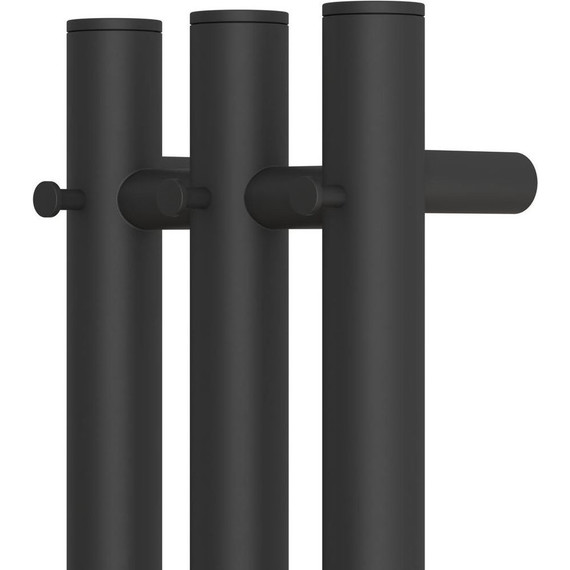 Полотенцесушитель электрический Point Деметра П3 120x1200 мм PN12822B (возможность скрытого подключения) R, чёрный - фото 4