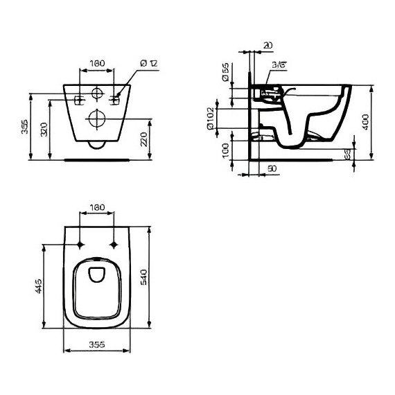 Унитаз-биде подвесной безободковый Ideal Standard i.Life B T534701 - фото 6