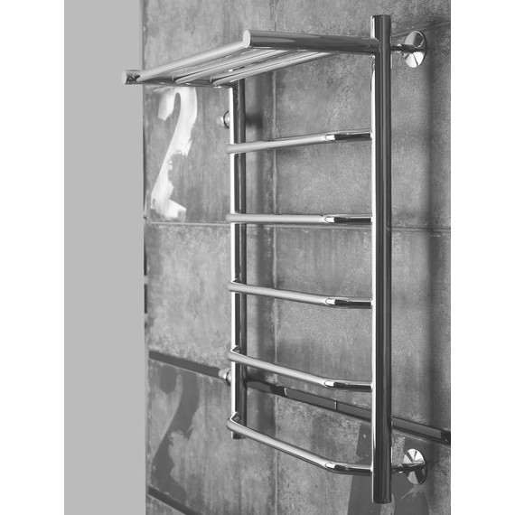 Полотенцесушитель водяной Тругор Браво ПМ1 с полкой и боковым подводом П6 500х800 мм L 00-00017293 - фото 4