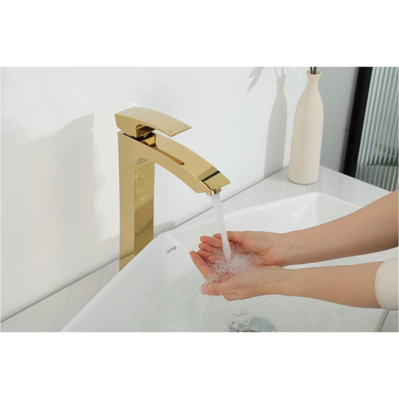 Смеситель для раковины высокий Gappo G1007-32, золото - фото, картинка 12 Смеситель для раковины высокий Gappo G1007-32, золото - фото 12