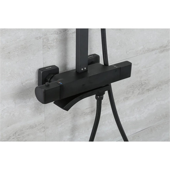 Душевая стойка с термостатом Gappo G2407-60, черный - фото, картинка 3 Душевая стойка с термостатом Gappo G2407-60, черный - фото 3