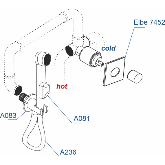 Набор для гигиенического душа WasserKraft Elbe A07436, черный - фото 3