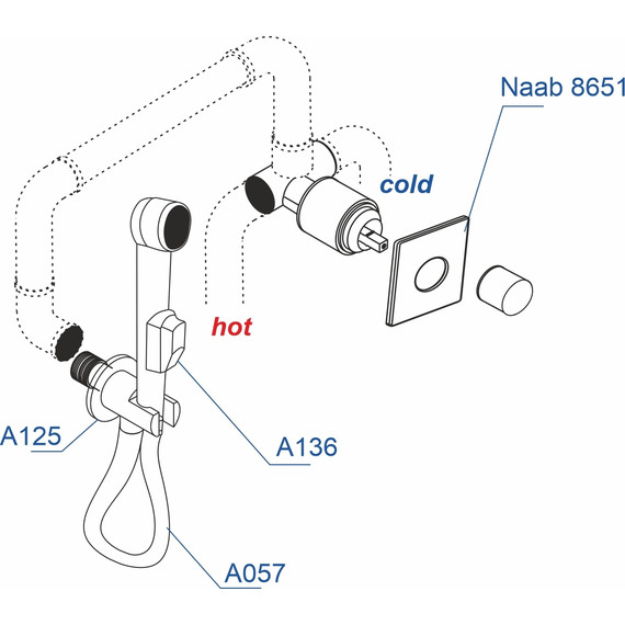 Набор для гигиенического душа WasserKraft Naab A08657 - фото 3