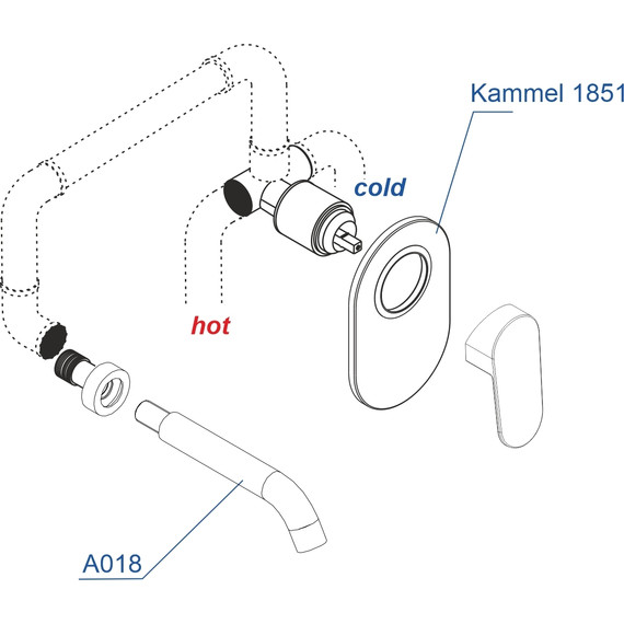 Смеситель для раковины настенный WasserKraft Kammel A18583 - фото 3