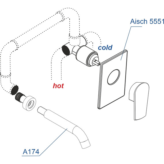 Смеситель для раковины настенный WasserKraft Aisch A55543, золото матовое - фото 3