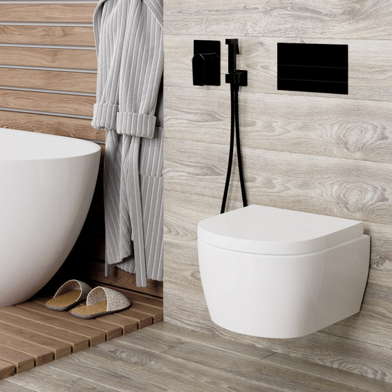 Набор для гигиенического душа WasserKraft Glan A66096, черный глянец - фото 2