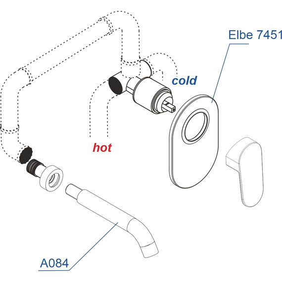 Смеситель для раковины настенный WasserKraft Elbe A74543, черный - фото 3