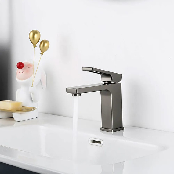 Смеситель для раковины Gappo G1017-9, оружейная сталь - фото, картинка 9 Смеситель для раковины Gappo G1017-9, оружейная сталь - фото 9