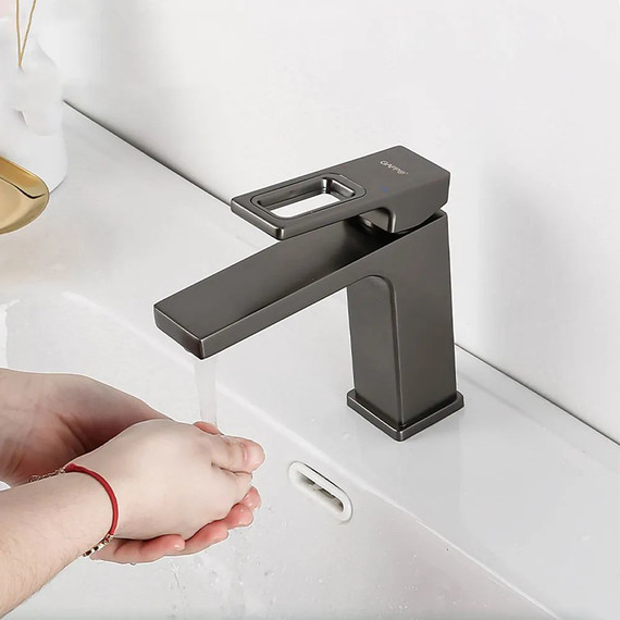 Смеситель для раковины Gappo G1017-9, оружейная сталь - фото, картинка 10 Смеситель для раковины Gappo G1017-9, оружейная сталь - фото 10