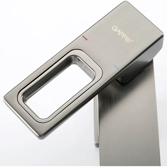 Смеситель для раковины Gappo G1017-9, оружейная сталь - фото, картинка 5 Смеситель для раковины Gappo G1017-9, оружейная сталь - фото 5