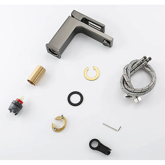 Смеситель для раковины Gappo G1017-9, оружейная сталь - фото, картинка 11 Смеситель для раковины Gappo G1017-9, оружейная сталь - фото 11