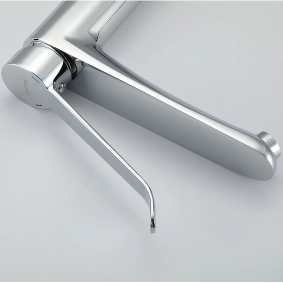 Смеситель для раковины высокий с локтевой (хирургической) ручкой Gappo G1021-21, Цвет производителя: хром - фото 3