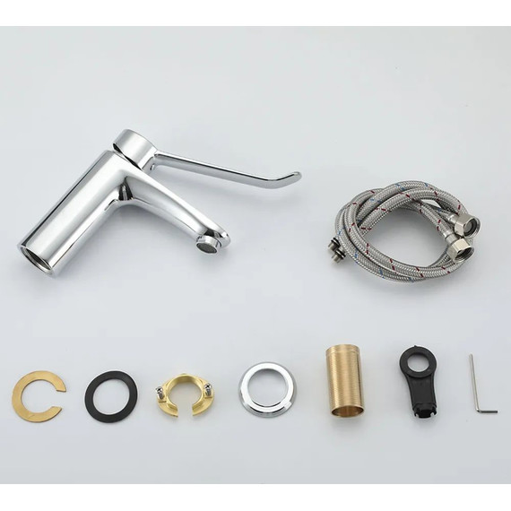 Смеситель для раковины с локтевой (хирургической) ручкой Gappo G1021, Цвет производителя: хром - фото 14